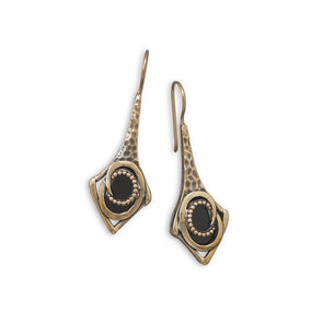 Bronze and Black Onyx Earrings