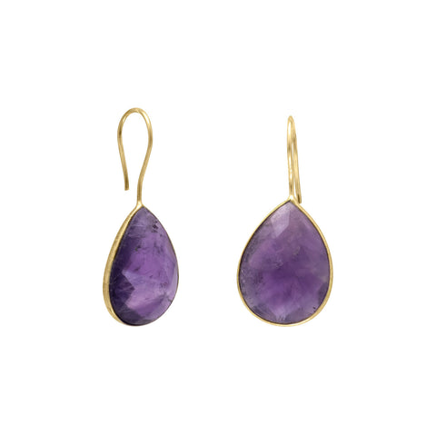 14 Karat Gold Plated Amethyst Earrings