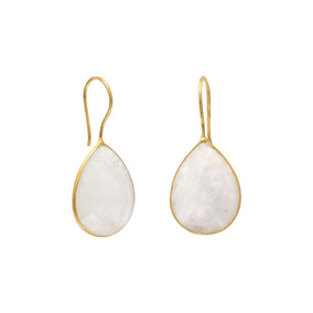 14 Karat Gold Plated Rainbow Moonstone Earrings