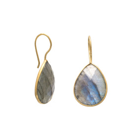 14 Karat Gold Plated Labradorite Earrings