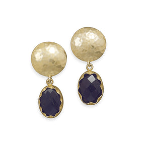 14 Karat Gold Plated Amethyst Clip-On Earrings