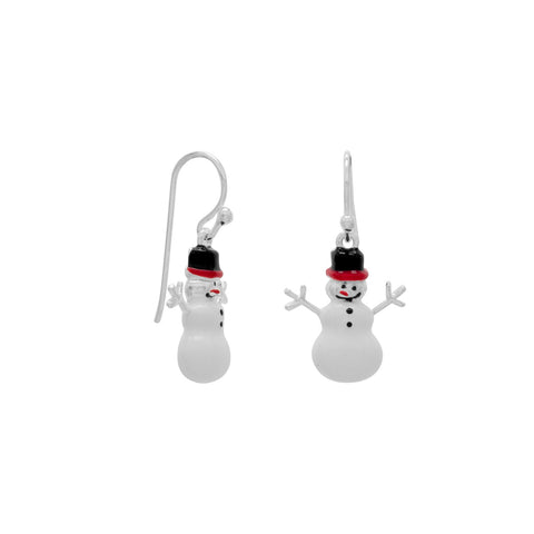 Snowman Charm Earrings