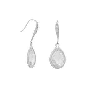 CZ Drop Wire Earrings