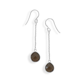 Smoky Quartz Chain Drop Earrings