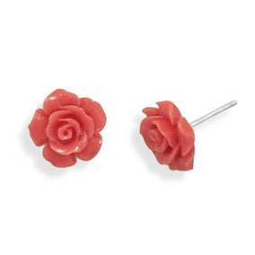 Glass Rose Earrings