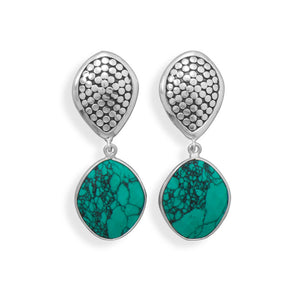 Oxidized Stabilized Turquoise Clip-On Earrings