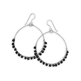 Black Spinel Bead Earrings