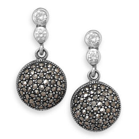 Marcasite and CZ Drop Earrings