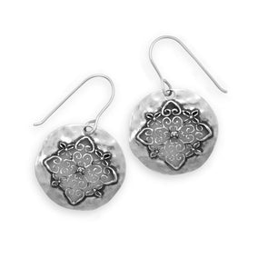 Oxidized Ornate Cut Out Earrings