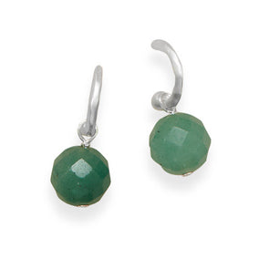 Hoop Earrings with Aventurine Bead