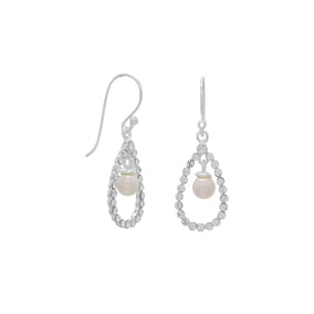 Pear Crystal Earrings with Simulated Pearl Drop