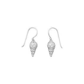 Rhodium Plated Ice Cream Cone Earrings