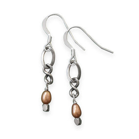 Oxidized Crazy Eights Pearl Drop Earrings