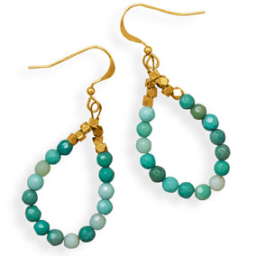 Handmade 14/20 Gold Filled Pear Shape Moss Opal Earrings