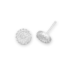 Round Pave CZ Earrings