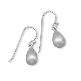 Brushed Pear Drop Earrings