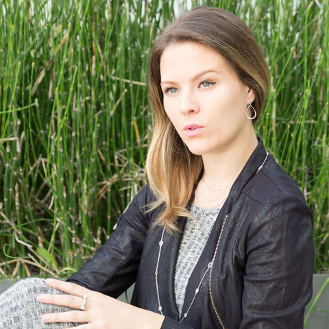 Rhodium Plated Signity CZ Barbell Ring