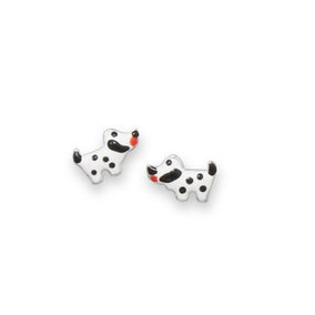 Rhodium Plated Puppy Dog Earrings