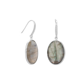 Labradorite and CZ Wire Earrings