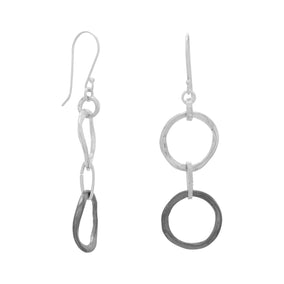 Two Tone Open Circle Drop Earrings