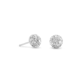 Domed Pave Crystal Stud Earrings