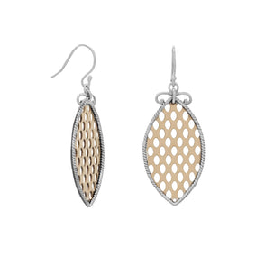 Two Tone Marquise Cut Out Earrings