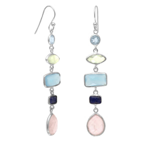 Gorgeous Multistone Long Drop Earrings