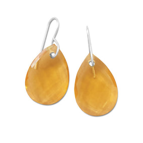 Faceted Synthetic Yellow Glass Earrings