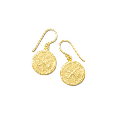 14K Gold Plated 4 Leaf Clover Earrings