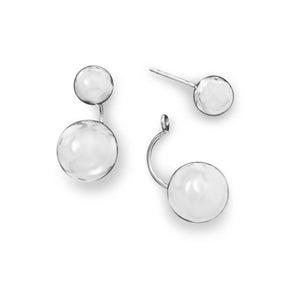 Polished Bead Front Back Earrings