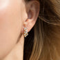 14 Karat Gold Plated CZ Hinged Earrings