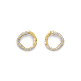 18 Karat Gold Plated Signity CZ Hinged Post Earrings