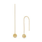 14 Karat Gold Plated Threader Earrings with Round Cut Out Ends