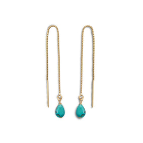 Turquoise Bead Threader Earrings