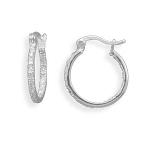1.5mm x 17mm Crystal In/Out Hoop Earrings