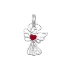Cut Out Angel with Red Heart Charm