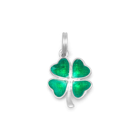 Green Enamel 4 Leaf Clover Charm