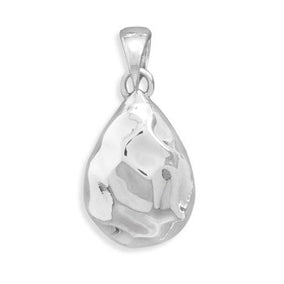 Pear Shape Hammered Pendant