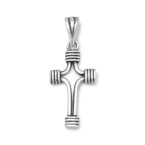 Oxidized Small Wrapped Ends Cross Pendant