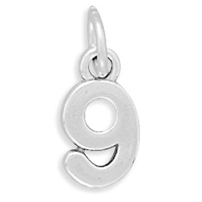 Oxidized "9" Charm