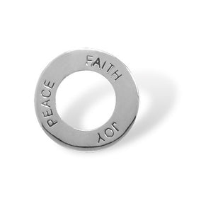 Rhodium Plated Joy, Peace & Faith Pendant