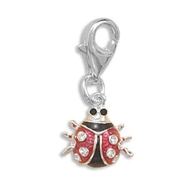 Epoxy Ladybug Charm with Lobster Clasp