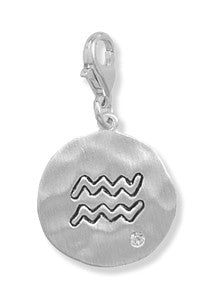 Reversible Zodiac Charm with Lobster Clasp - Aquarius