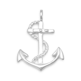 Polished Anchor with Rope Pendant