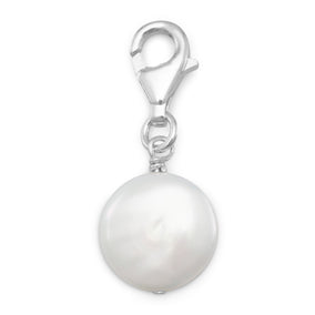 Cultured Freshwater Coin Pearl Charm
