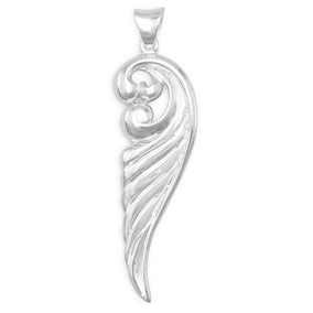 Polished Ornate Angel Wing Pendant