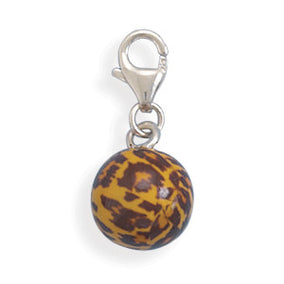 Orange and Brown Enamel Bead Charm