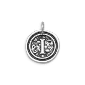 Oxidized Initial "I" Pendant