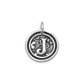 Oxidized Initial "J" Pendant