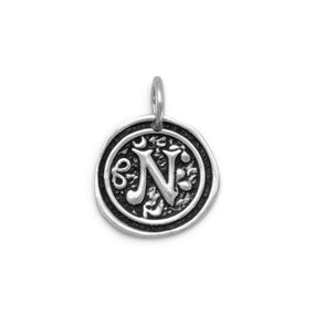 Oxidized Initial "N" Pendant